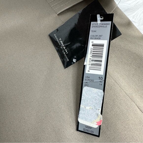 Tahari ASL Women’s NWT Teak Tan Spencerville Career Blazer Skirt Suit 10/C39/W31 - Picture 7 of 15